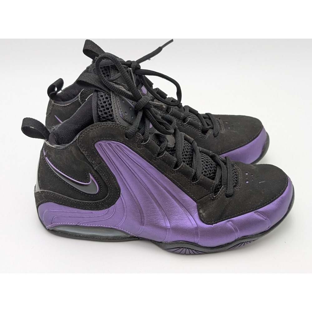 Nike Air Metallic Purple Black Sneakers Boys 6Y Women's 7.5